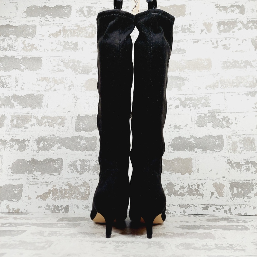 NEW Nordstrom Rack Pailley Black Faux Suede Pointed Toe Kitten Heel Boots M730 - Picture 6 of 12